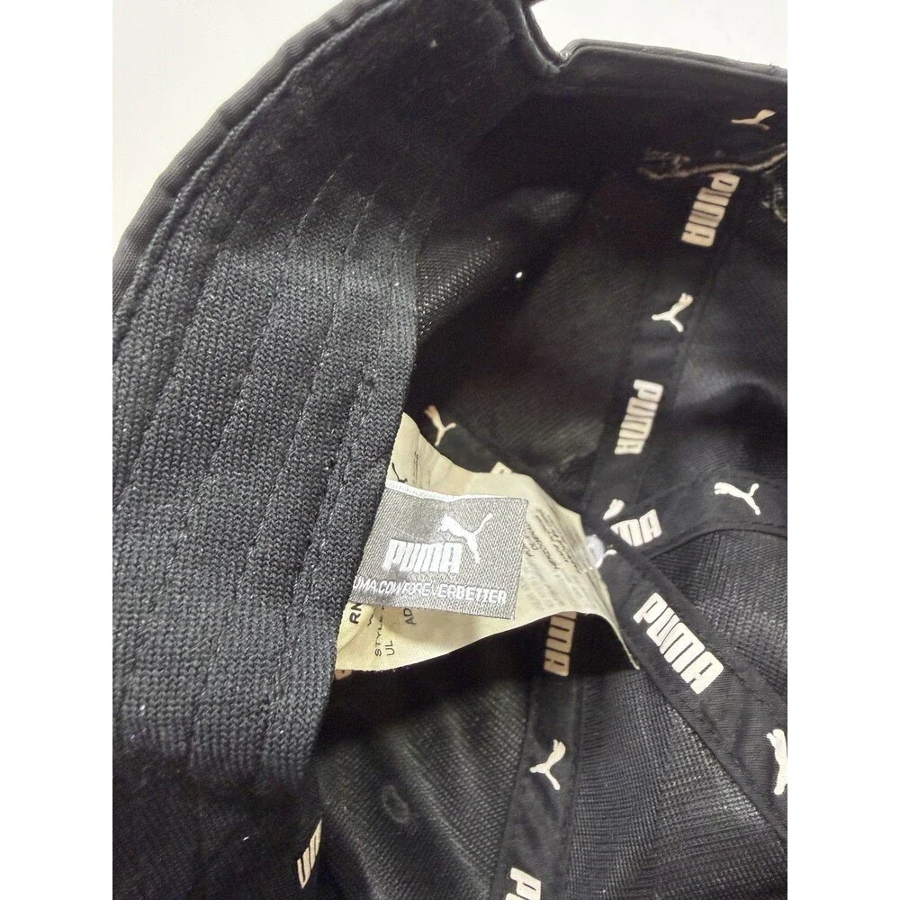 PUMA Men's Black Adjustable Baseball Cap Hat with Embroidered Logo
